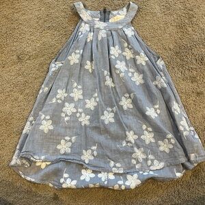 Altar'd State Blue Top with White Embroidery